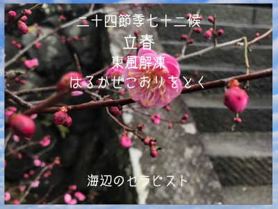 二十四節季七十二候 立春 東風解凍 はるかぜこおりをとく